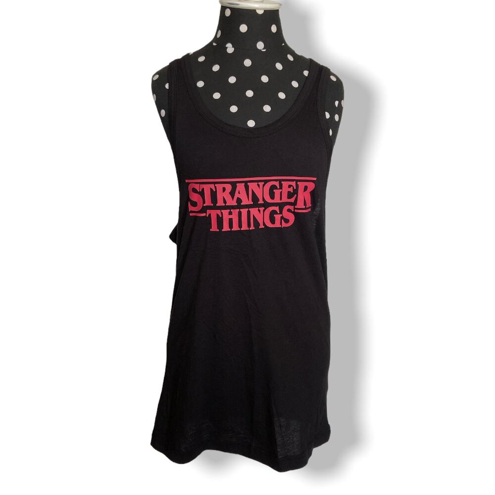 Stranger Things‎ Womens Tank Top Sz XS Black Red H&M Netflix Collab Cotton NEW